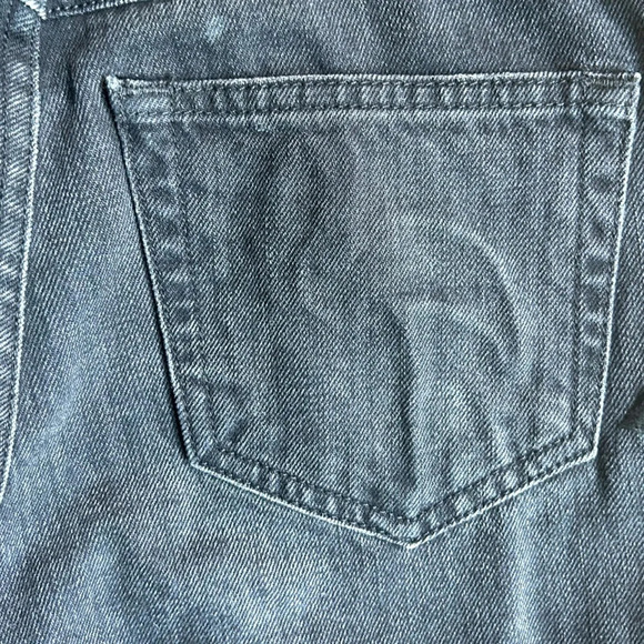 Sandrine Rose Los Angeles black wide leg embroidered jeans size 24 Fray Hem - Picture 11 of 16